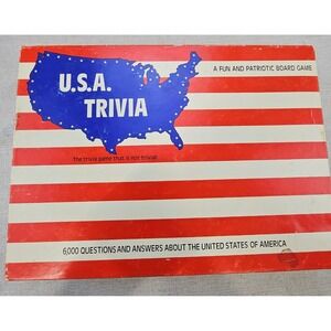 Boynton Games USA Trivia Board Game Vintage 1987 Red White Blue 6000 Questions